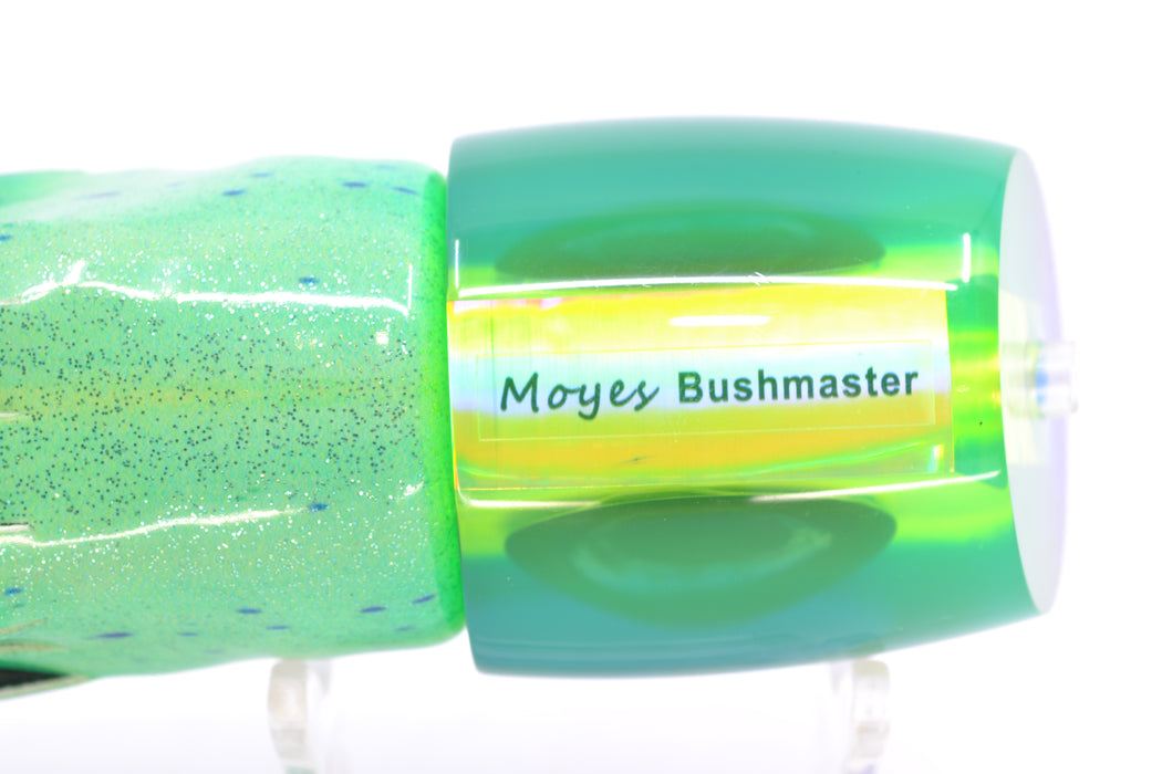 Moyes Lures Chartreuse MOP Blue Back Taxi Eyes Bushmaster 12" 7.5oz FT Vinyl Mad Mahi