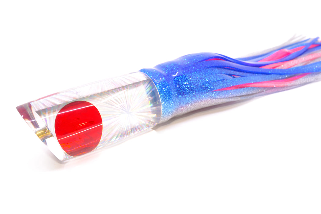 Koya Lures Silver Rainbow Starburst Red Eyes Large 614 14" 11oz Skirted Blue-Silver/Pink