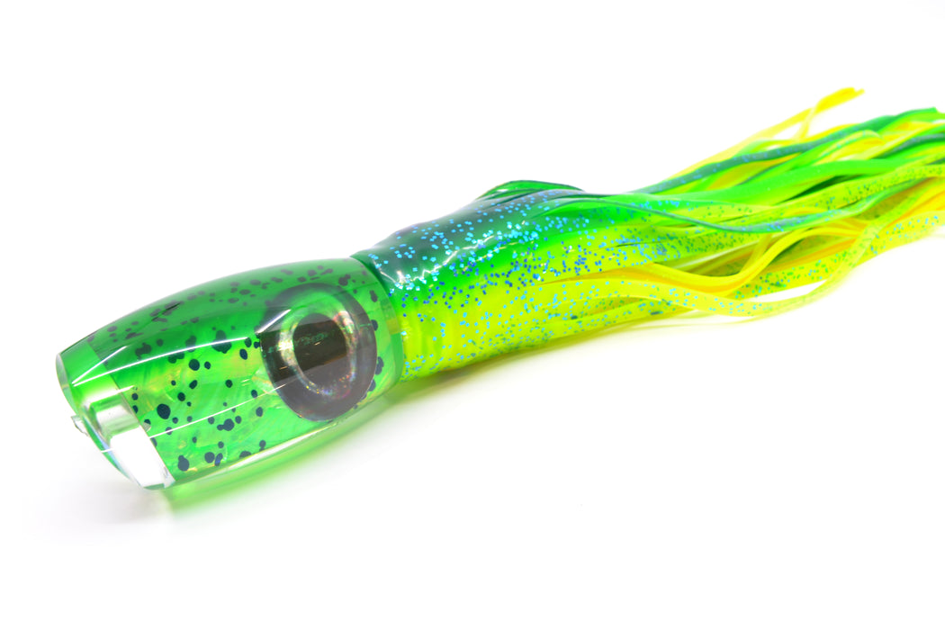 Moyes Lures Mahi MOP Green Back Taxi Eyes Large Argus 14" 10oz Skirted Mahi