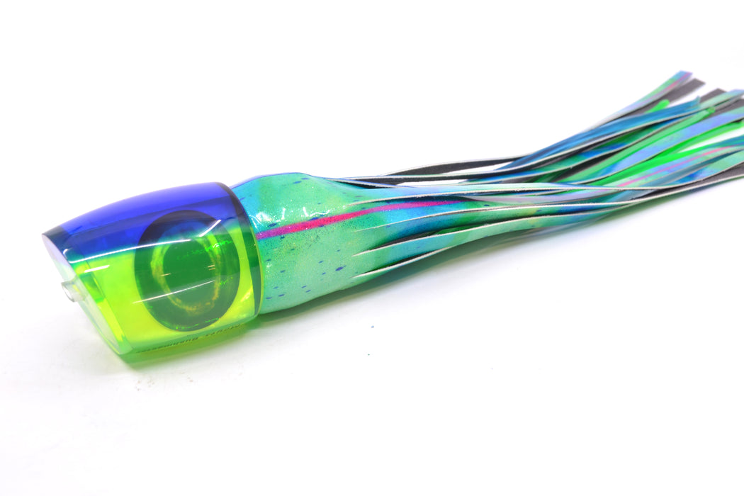 Moyes Lures Chartreuse MOP Blue Back Taxi Eyes Bushmaster 12" 7.5oz FT Vinyl Mad Mahi