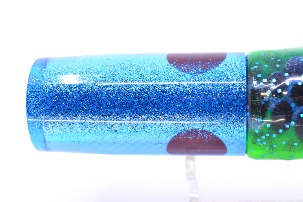 TANTRUM Lures Blue Rainbow Scale Medium AMN 9" 4.3oz Skirted Black Dots-Blue Dots GZE