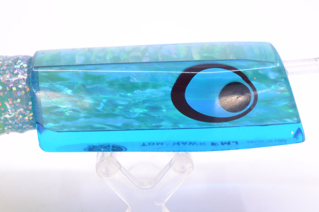 Marlinstar Ice Blue Awabi Lead Medium Tomahawk FMJ 9"+ 11.4oz Skirted Ice Blue/Rainbow GZE