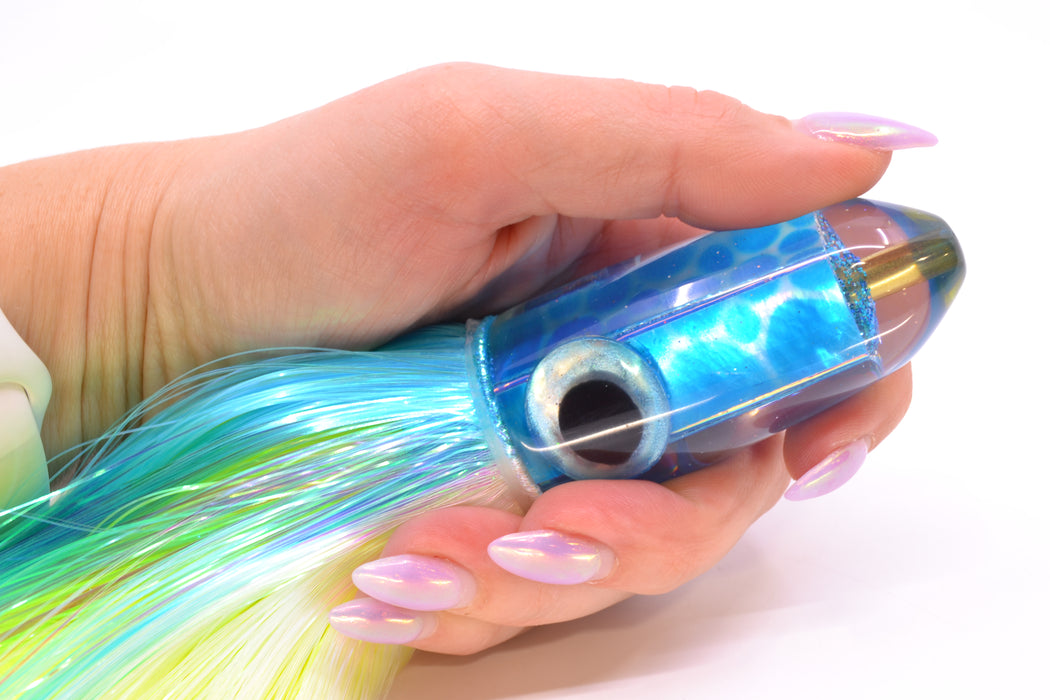 Ganku Lures "Pelagic Trigger V2" Blue Dot MOP Long Bullet 9" 7oz Strobez Ice Blue-White