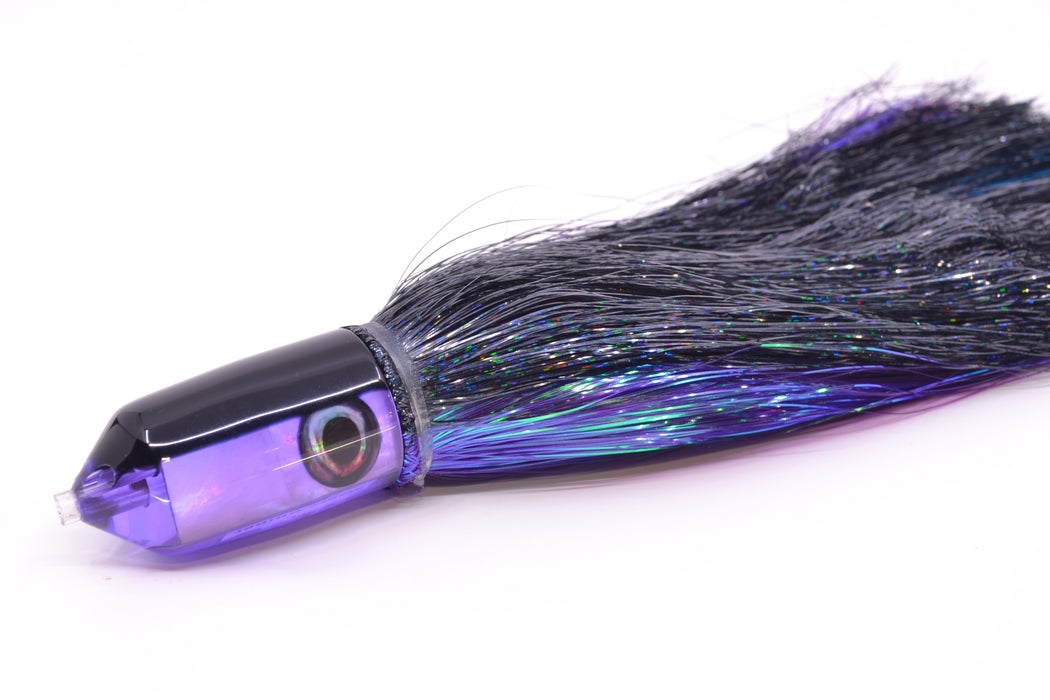 Moyes Lures Purple MOP Black Back 2-Hole Small Sniper Jet 9" 5.7oz Strobez Black-Purple GZE