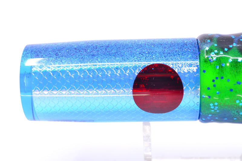 TANTRUM Lures Blue Rainbow Scale Medium AMN 9" 4.3oz Skirted Black Dots-Blue Dots