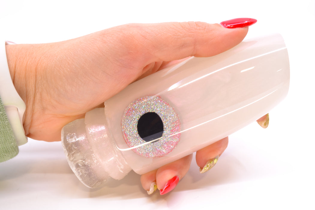 Joe Yee Lures by KEGZ Strawberry Pearl Black-Holo-Pink Eyes Super Plunger 14" 7.2oz