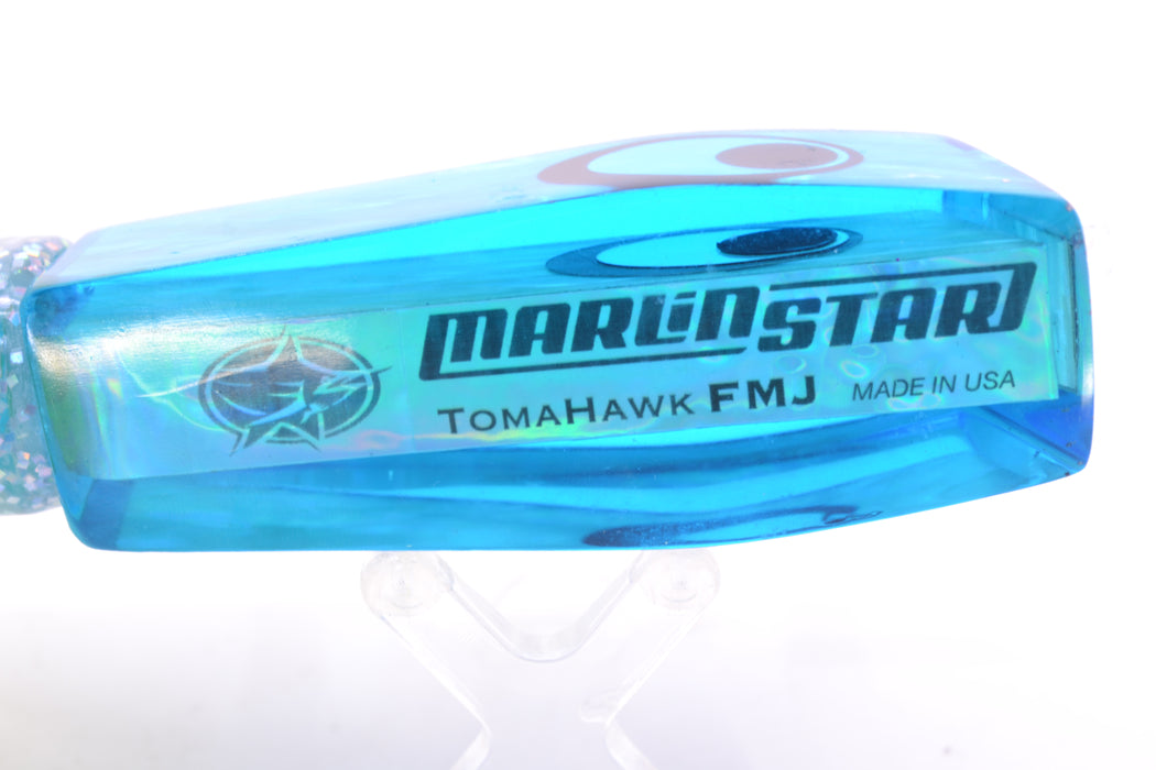 Marlinstar Ice Blue Awabi Lead Medium Tomahawk FMJ 9"+ 11.4oz Skirted Ice Blue/Rainbow GZE