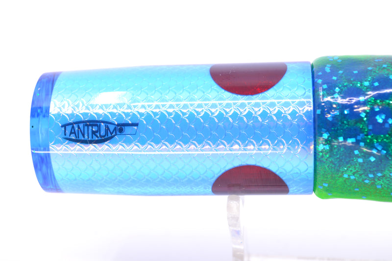 TANTRUM Lures Blue Rainbow Scale Medium AMN 9" 4.3oz Skirted Black Dots-Blue Dots
