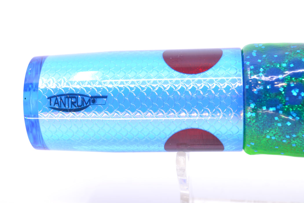 TANTRUM Lures Blue Rainbow Scale Medium AMN 9" 4.3oz Skirted Black Dots-Blue Dots GZE