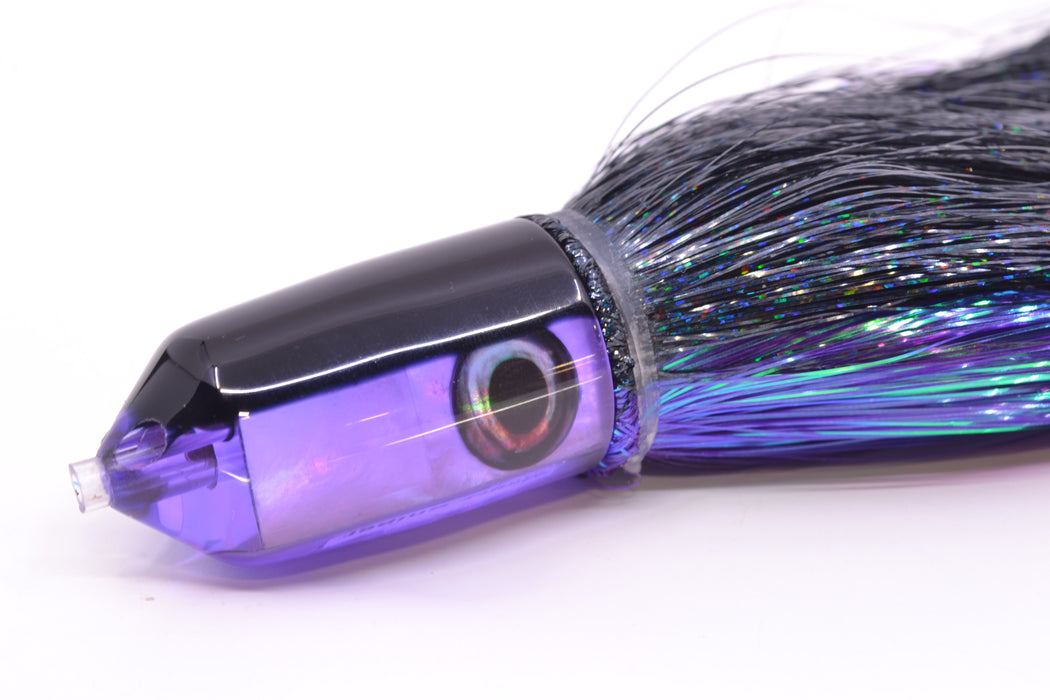 Moyes Lures Purple MOP Black Back 2-Hole Small Sniper Jet 9" 5.7oz Strobez Black-Purple GZE