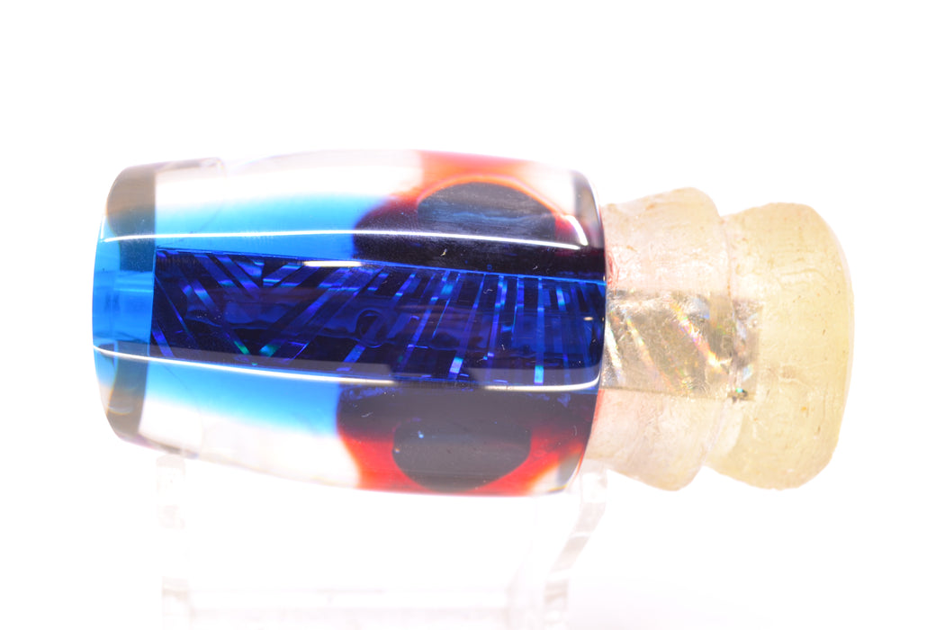 Joe Yee Silver Rainbow Starburst Blue Back Black-Red Eyes Apollo 12" 2.8oz