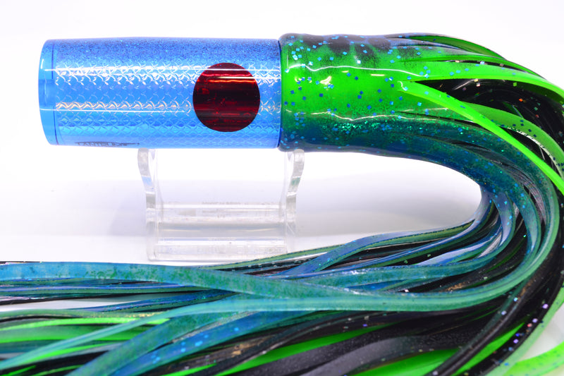 TANTRUM Lures Blue Rainbow Scale Medium AMN 9" 4.3oz Skirted Black Dots-Blue Dots