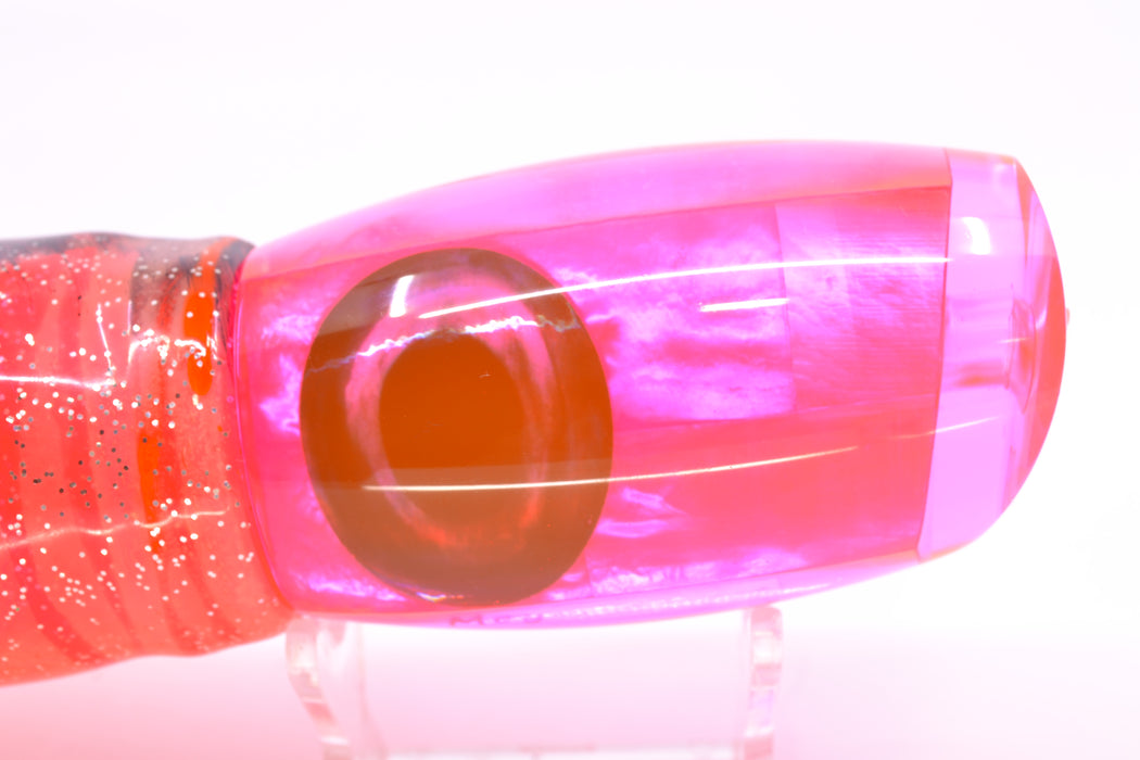 Moyes Lures Pink MOP Taxi Eyes Large Argus 14" 10oz Skirted Root Beer-Petrolero/Pink
