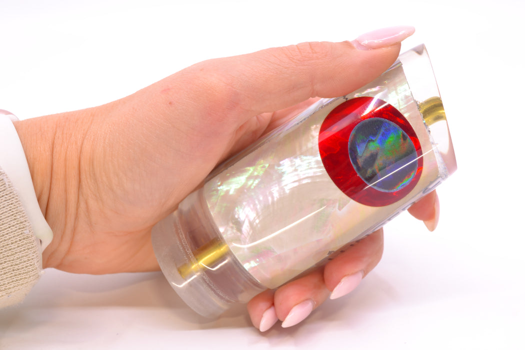 Koya Lures White Angel Wing MOP Black-Red Eyes JP Large Lunger 14" 7.5oz GZE