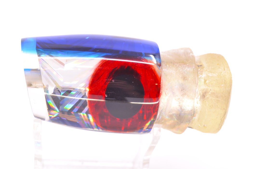 Joe Yee Silver Rainbow Starburst Blue Back Black-Red Eyes Apollo 12" 2.8oz