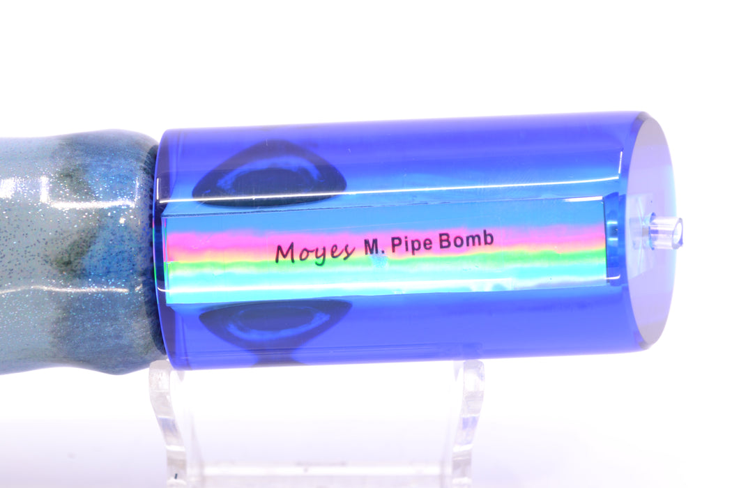 Moyes Lures Ice Blue MOP Blue Back Medium Pipe Bomb 12" 7.5oz FT Vinyl Aku Revisited