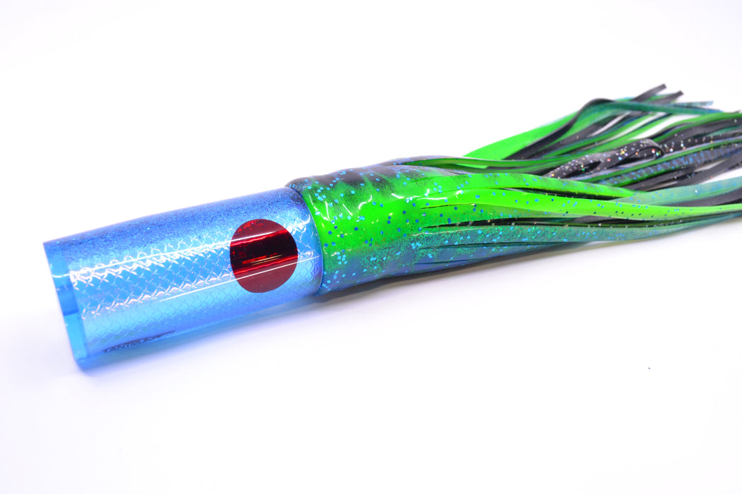 TANTRUM Lures Blue Rainbow Scale Medium AMN 9" 4.3oz Skirted Black Dots-Blue Dots GZE