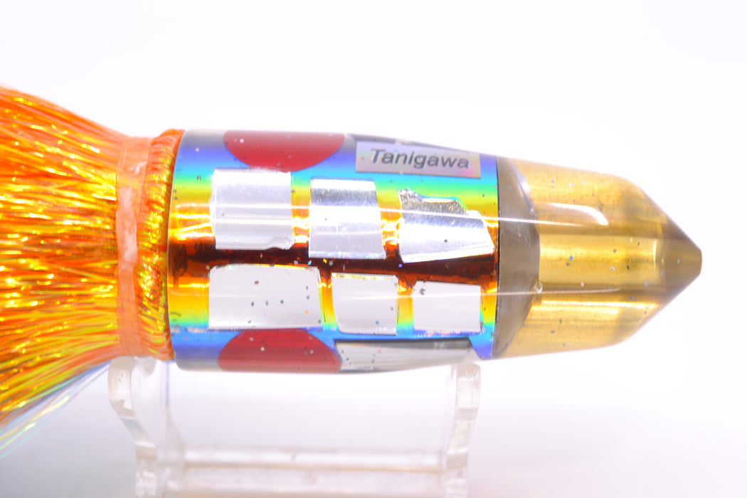 Tanigawa Lures Sunset Rainbow Cracked Glass 2-Hole Bullet 9"+ 8.5oz Flashabou GZE