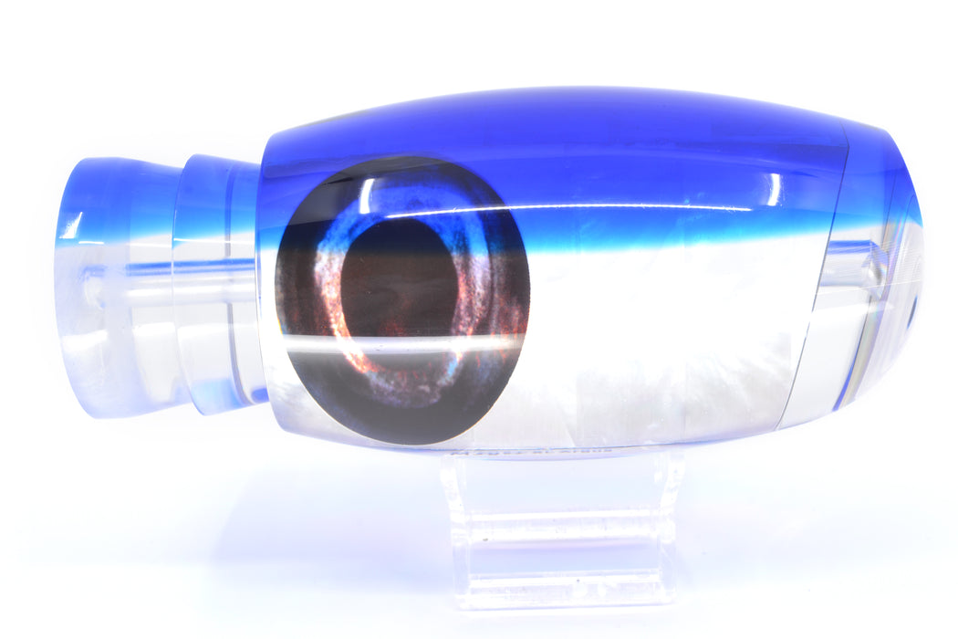 Moyes Lures White MOP Blue Back Taxi Eyes XL Argus Teaser 22oz GZE