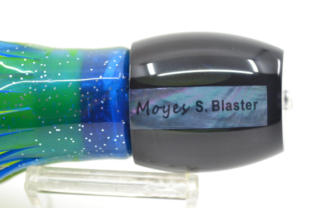 Moyes Lures Black Death Small Blaster 9" 4.5oz Skirted Black-Blue-Chartreuse