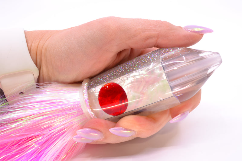 TANTRUM Lures White MOP Silver Glitter Back Large JetPack Bullet 12" 10.2oz Strobez