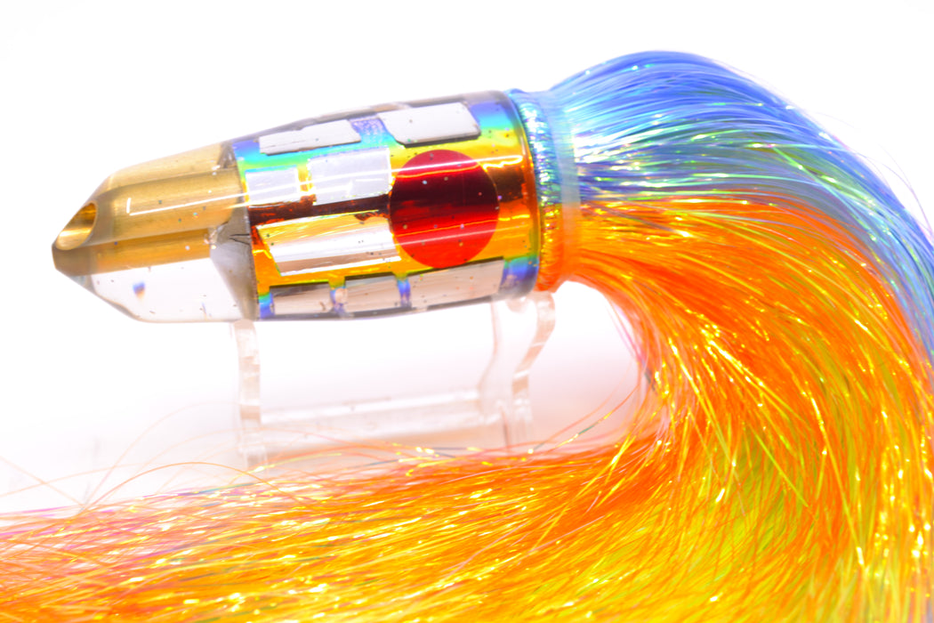 Tanigawa Lures Sunset Rainbow Cracked Glass 2-Hole Bullet 9"+ 8.5oz Flashabou GZE