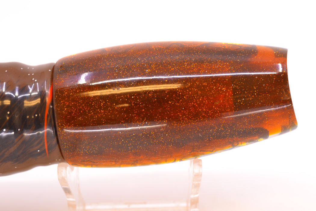 Coggin Lures Orange Rainbow Dichro Root Beer Back 4-Hole Copalure Scoop 12" 12oz Skirted