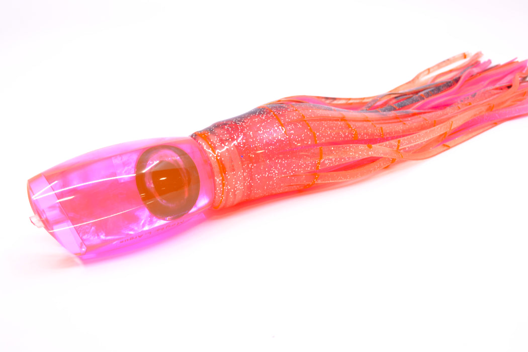 Moyes Lures Pink MOP Taxi Eyes Large Argus 14" 10oz Skirted Root Beer-Petrolero/Pink