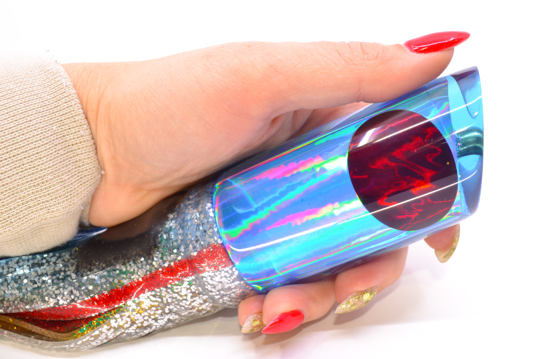 Koya Lures Ice Blue Rainbow Red Eyes Large 614 14" 11oz Skirted Evil