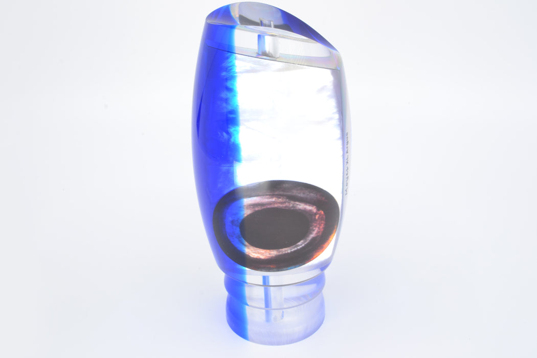 Moyes Lures White MOP Blue Back Taxi Eyes XL Argus Teaser 22oz GZE