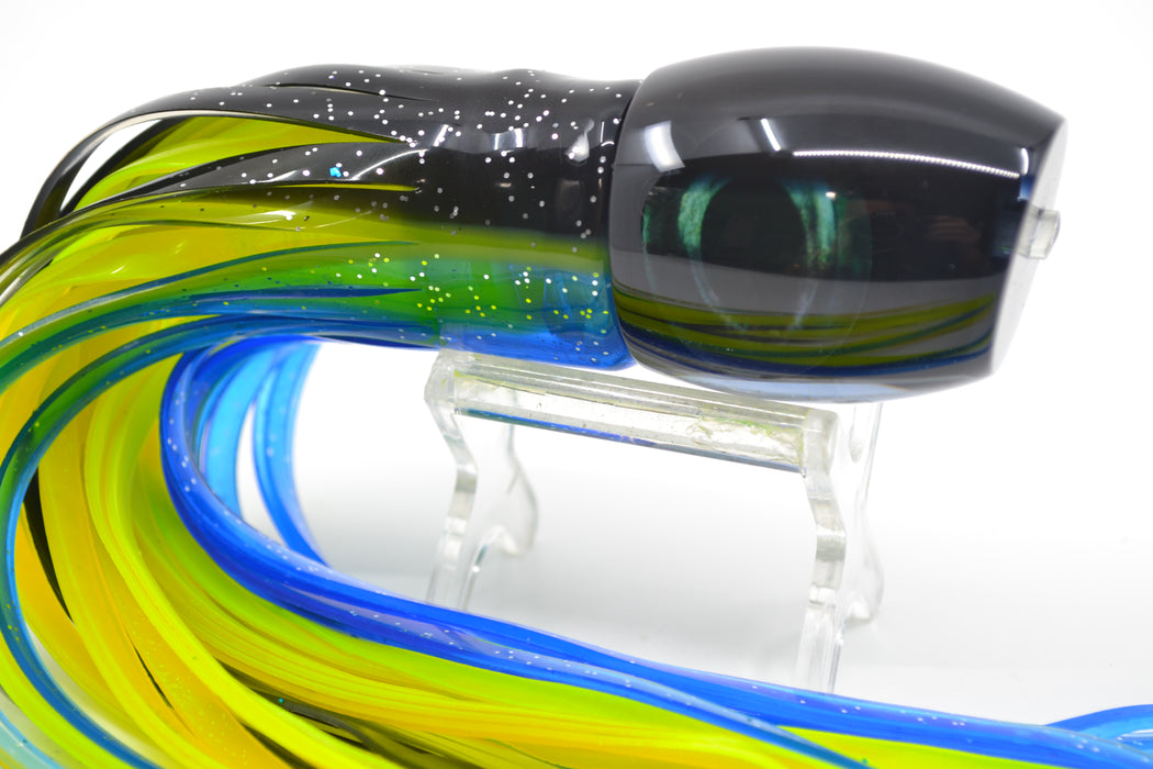 Moyes Lures Black Death Small Blaster 9" 4.5oz Skirted Black-Blue-Chartreuse