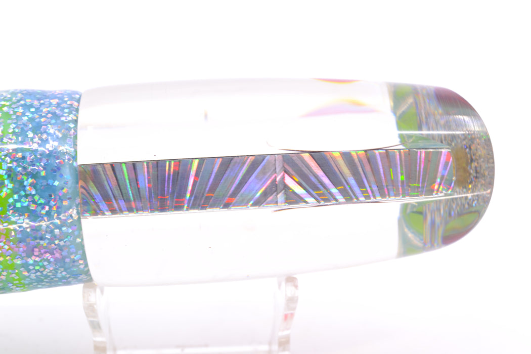 Koya Lures Silver Rainbow Starburst Medium Poi Dog 14" 11oz Skirted Ice Blue/Rainbow