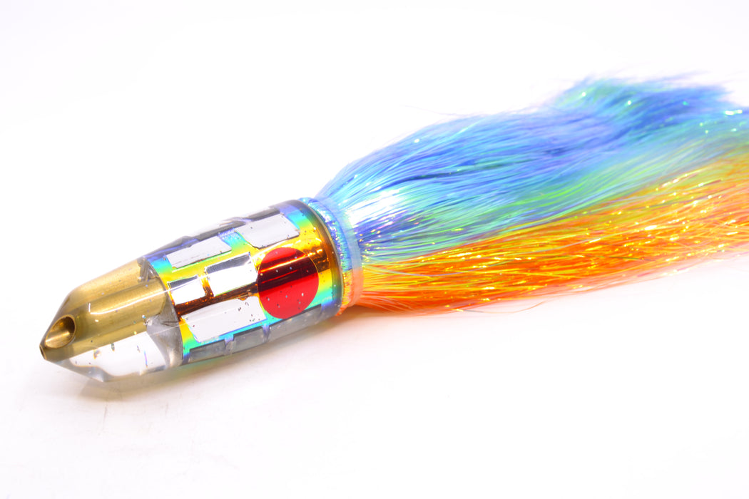Tanigawa Lures Sunset Rainbow Cracked Glass 2-Hole Bullet 9"+ 8.5oz Flashabou GZE