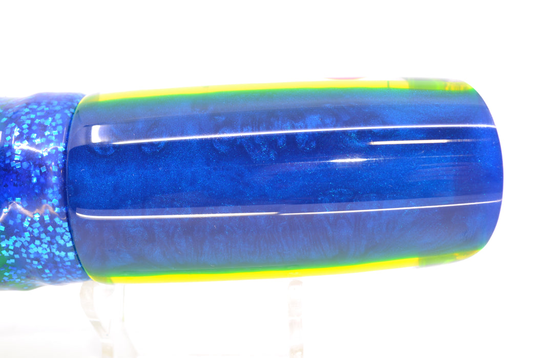Koya Lures Clear Mirrored Blue-Yellow Back Large 614 14" 11oz Skirted Blue-Yellow Line-Silver