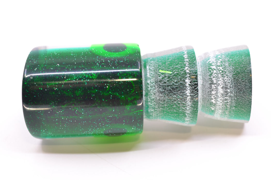 Coggin Lures Real White MOP Green Back Black-Green Eyes Peanut Pusher 5.5" 1oz