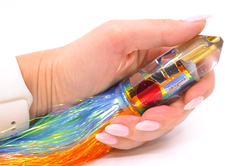 Tanigawa Lures Sunset Rainbow Cracked Glass 2-Hole Bullet 9"+ 8.5oz Flashabou GZE