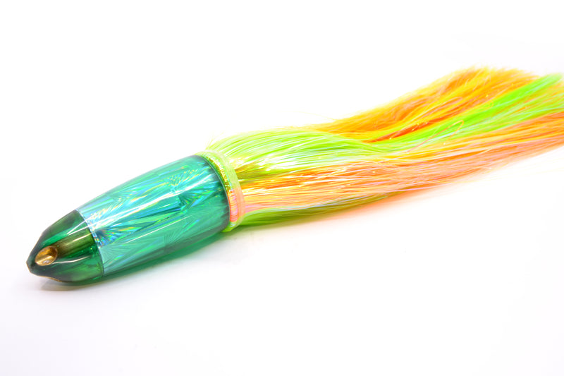 Ali'i Kai Lures Green Starburst Dreamliner Jet 12" 14.5oz Strobez Green-Orange Stripes