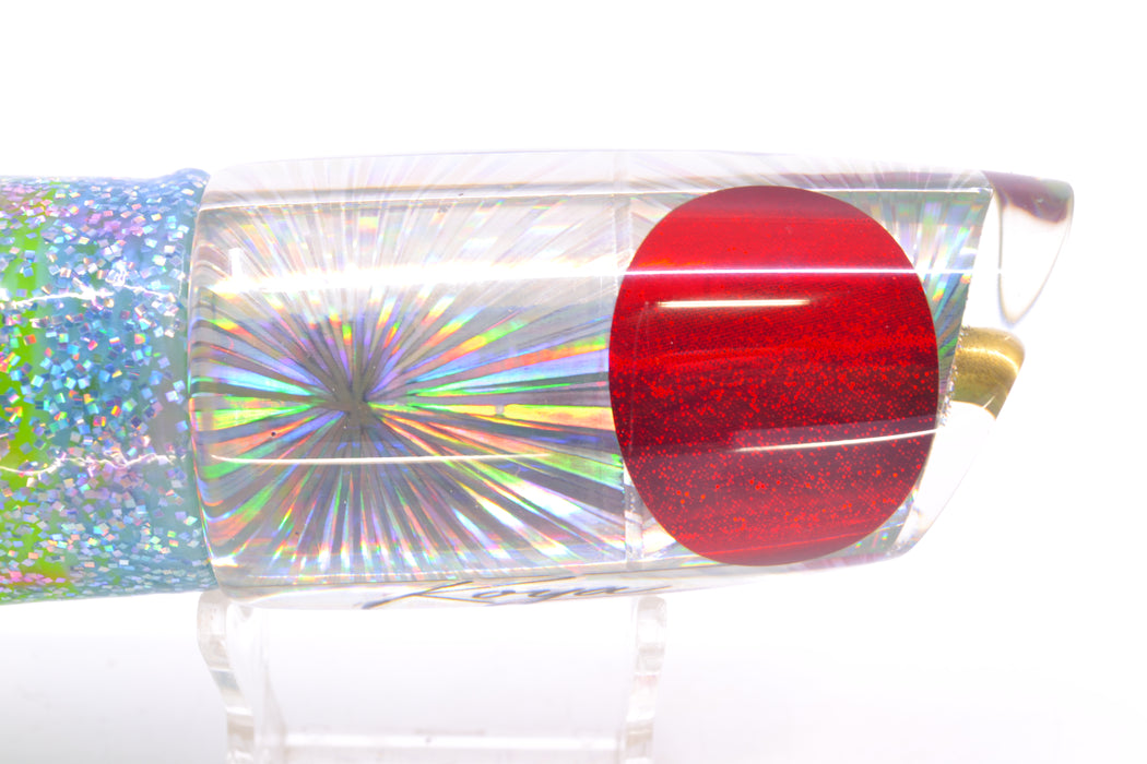 Koya Lures Silver Rainbow Starburst Medium Poi Dog 14" 11oz Skirted Ice Blue/Rainbow