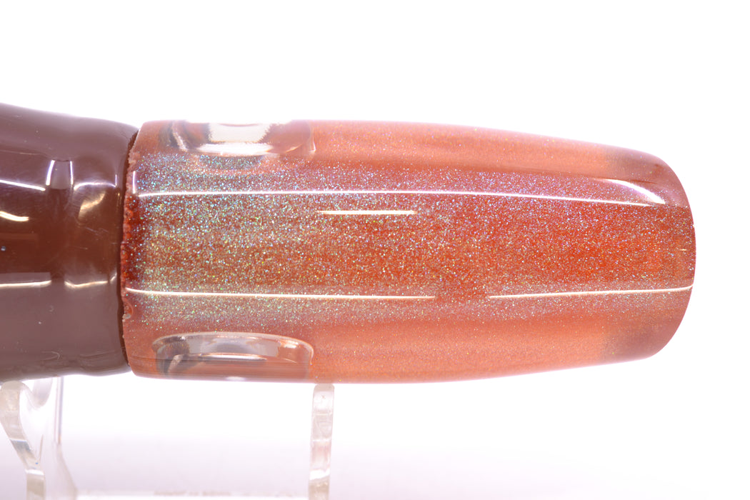 Joe Yee Lures by KEGZ Root Beer Pearl Doll Eyes Medium Plunger 12" 8.5oz Skirted