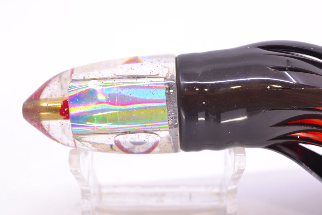 Bomboy Lures White Abalone Baby Bomb 9" 5oz Skirted Root Beer-Silver Petrolero