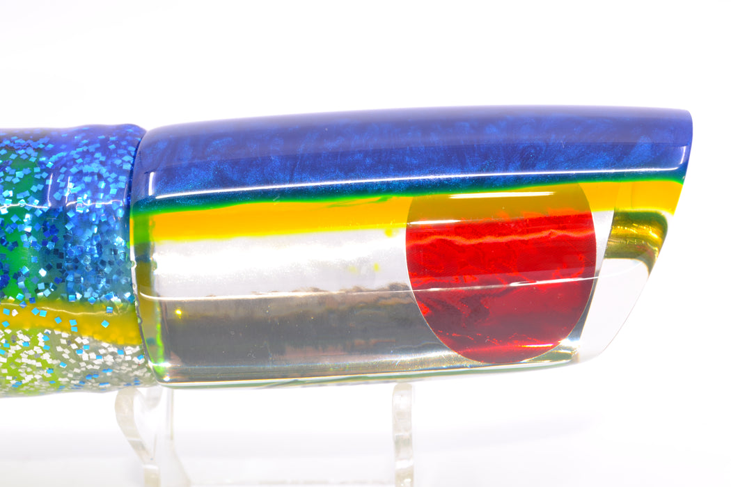 Koya Lures Clear Mirrored Blue-Yellow Back Large 614 14" 11oz Skirted Blue-Yellow Line-Silver