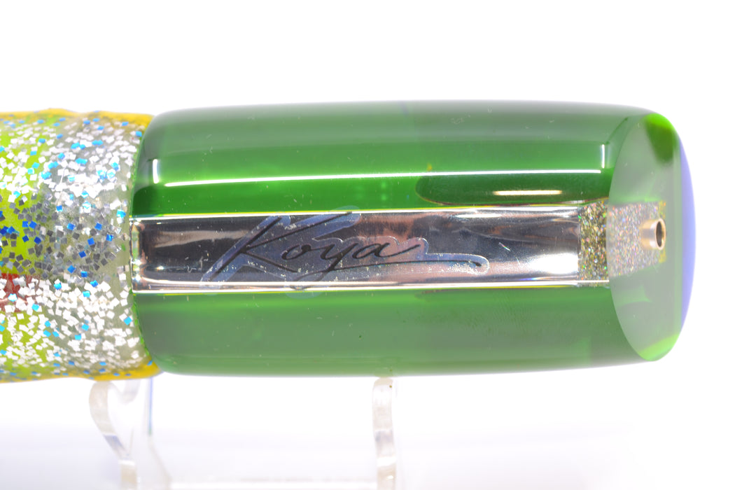 Koya Lures Clear Mirrored Blue-Yellow Back Large 614 14" 11oz Skirted Blue-Yellow Line-Silver