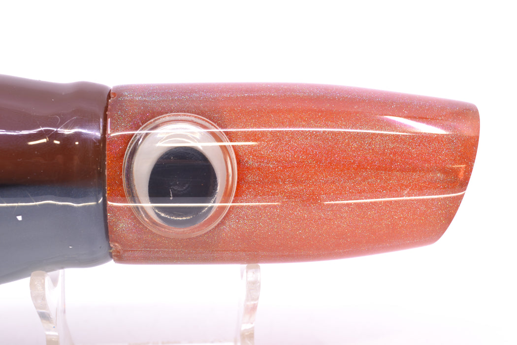 Joe Yee Lures by KEGZ Root Beer Pearl Doll Eyes Medium Plunger 12" 8.5oz Skirted