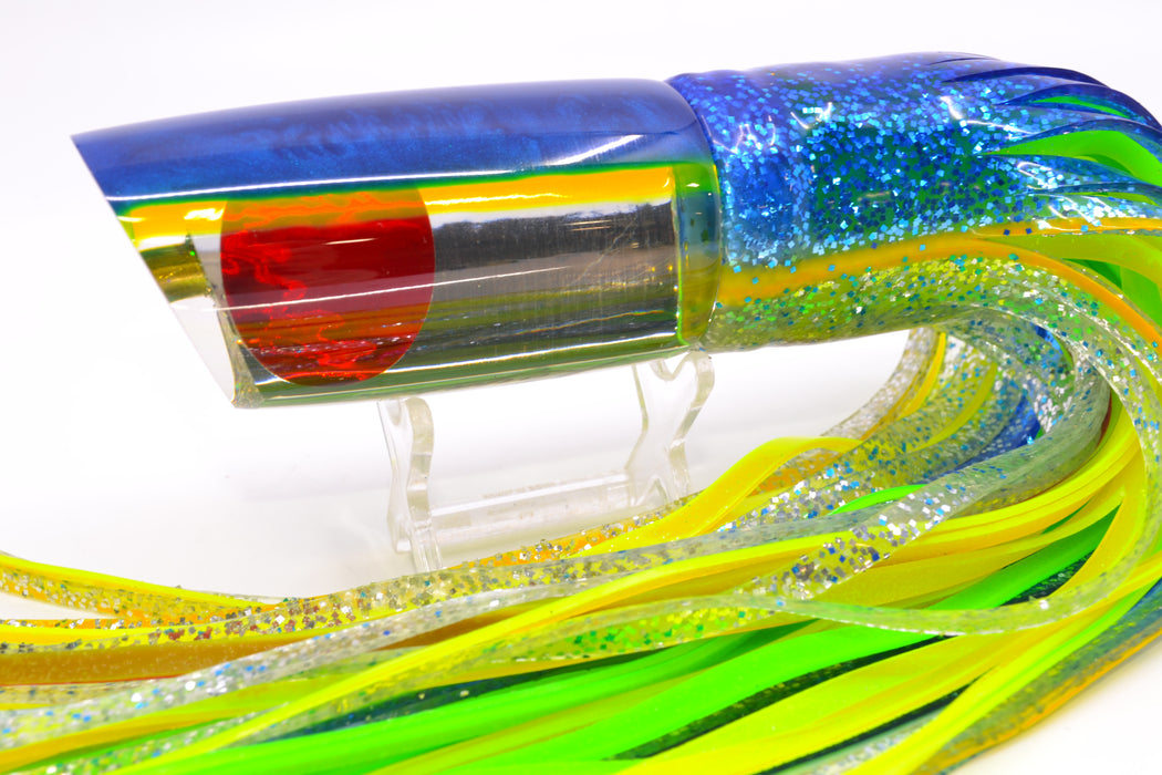 Koya Lures Clear Mirrored Blue-Yellow Back Large 614 14" 11oz Skirted Blue-Yellow Line-Silver