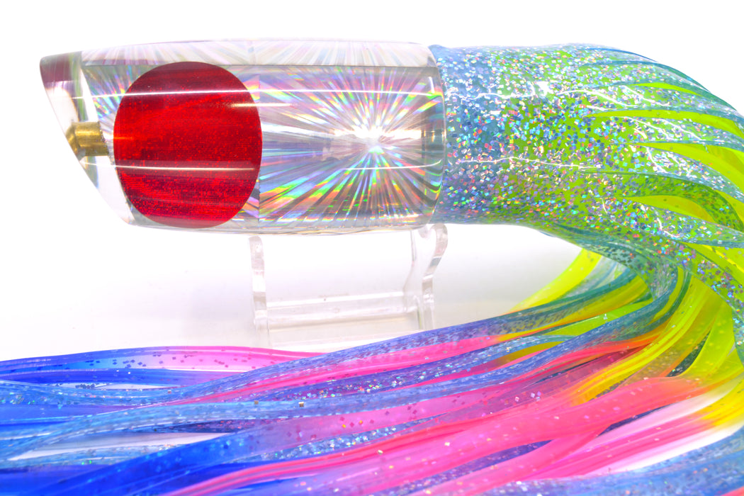 Koya Lures Silver Rainbow Starburst Medium Poi Dog 14" 11oz Skirted Ice Blue/Rainbow