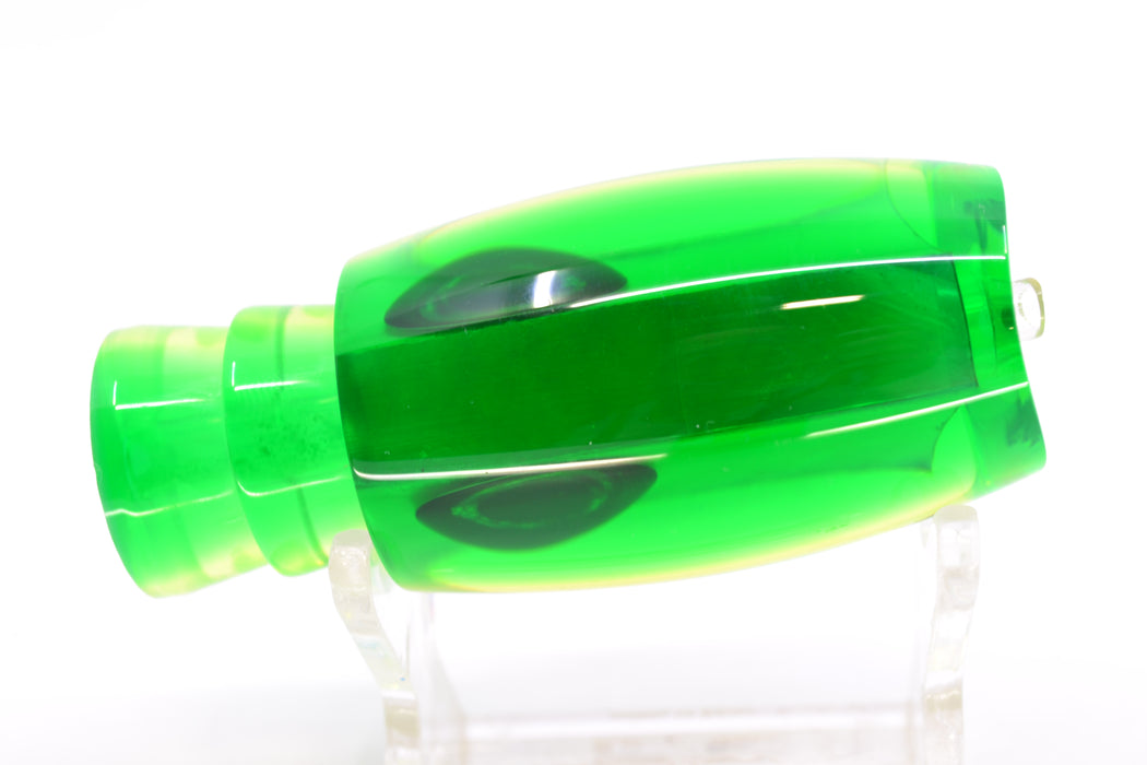 Moyes Lures Chartreuse MOP Green Back Taxi Eyes Small Argus 9" 2oz