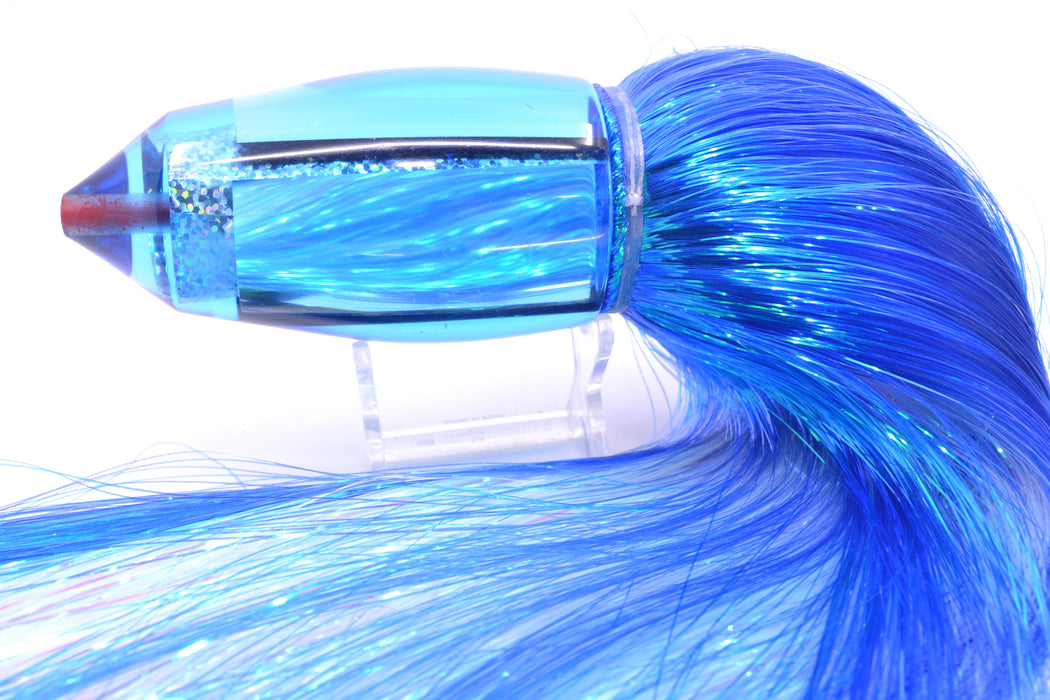 Aloha Lures Ice Blue Mirrored Large Deep Six 12" 10.5oz EZ Flash Royal Blue/White