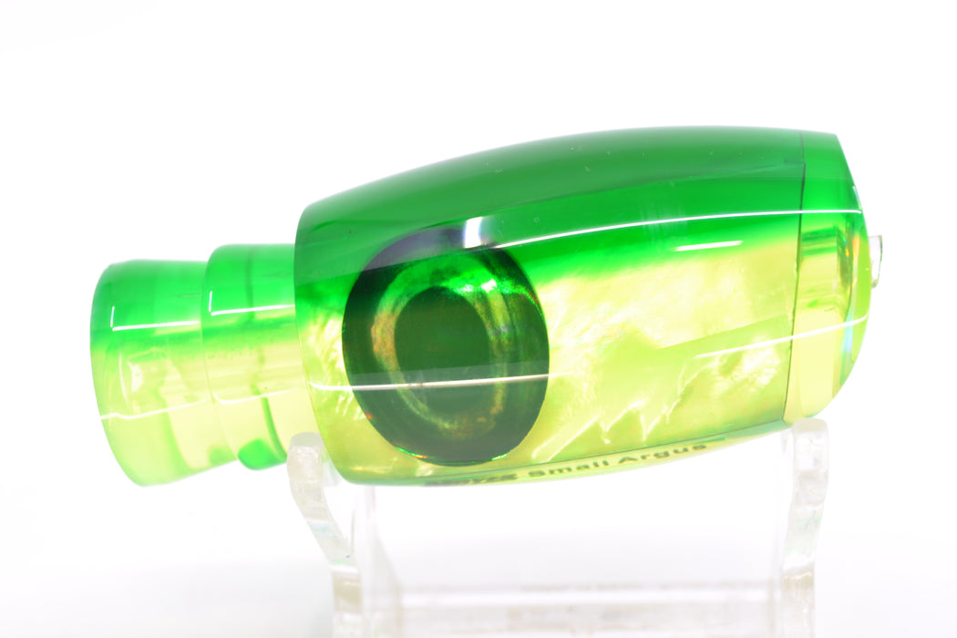Moyes Lures Chartreuse MOP Green Back Taxi Eyes Small Argus 9" 2oz