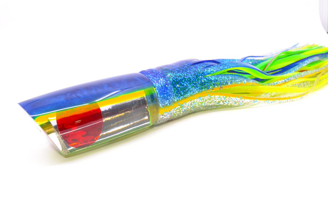 Koya Lures Clear Mirrored Blue-Yellow Back Large 614 14" 11oz Skirted Blue-Yellow Line-Silver