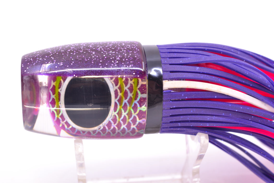 Amaral Lures Purple Pearl Rainbow Scale Green Stripes Purple Back Jararaca 12" 4oz
